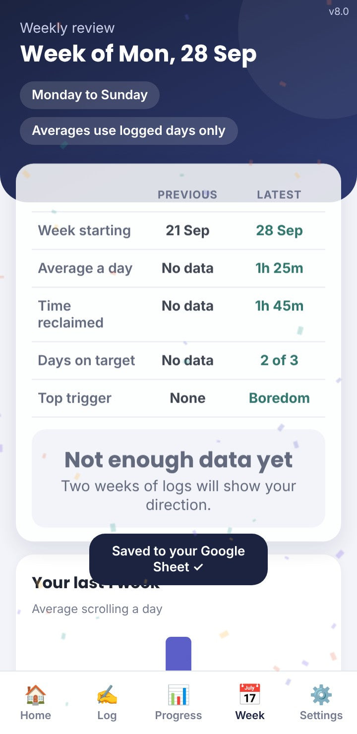 Take Back Your Time – Doom-Scrolling Tracker (Web App + Google Sheet)